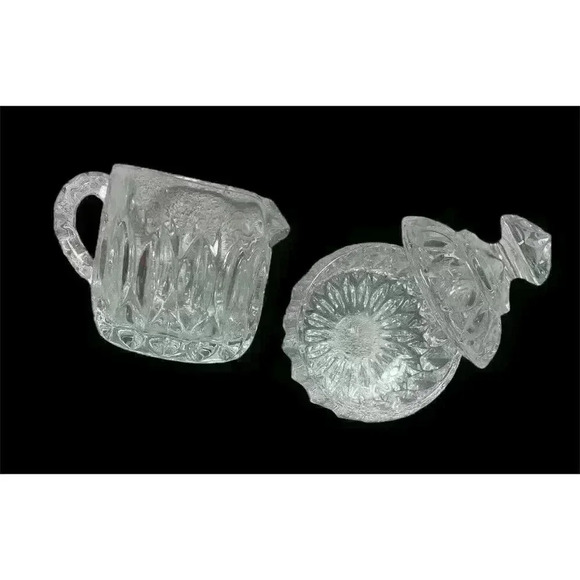 Althea Full Lead Crystal Sugar Bowl & Creamer Set West Germany - Picture 5 of 5